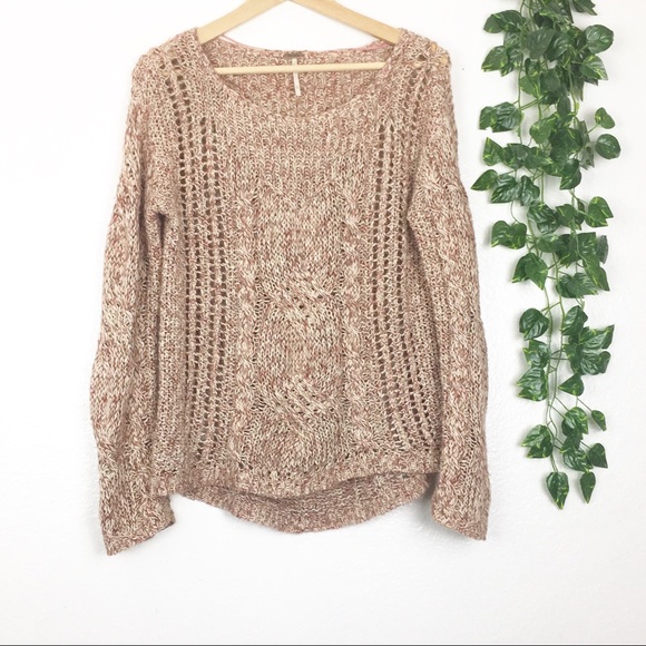Free People Sweaters - FREE PEOPLE Dusty Pink Rose Loose Knit Sweater XS